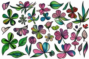 clover with splashes tattoo idea