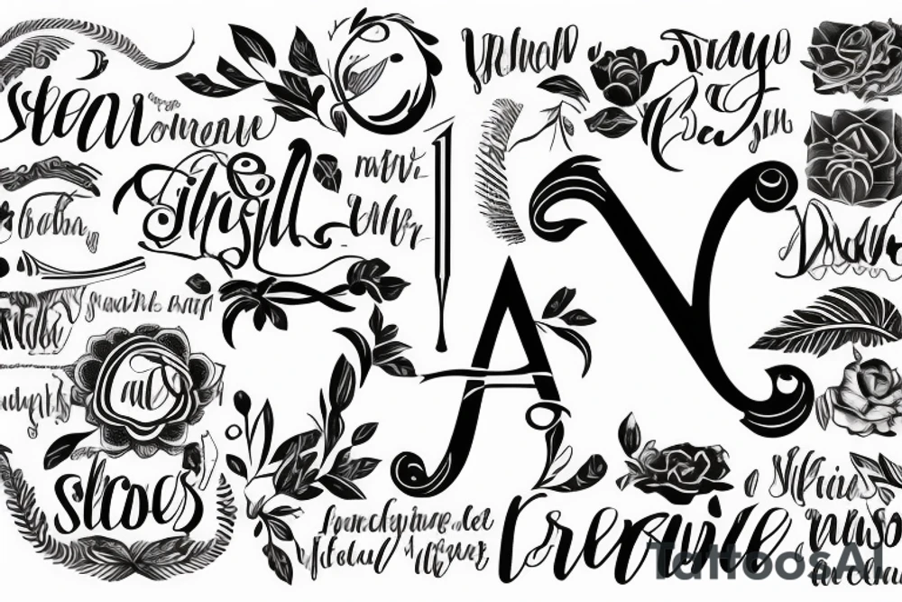 Stylish beautiful letters spelling just one word Silentium tattoo idea