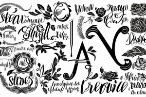 Stylish beautiful letters spelling just one word Silentium tattoo idea