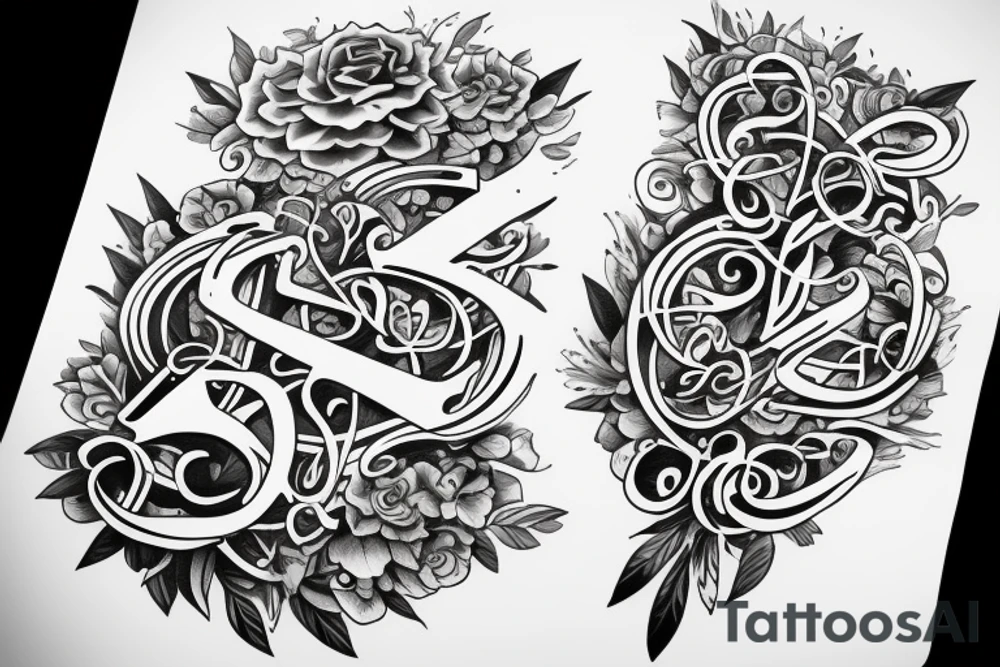 Stylish beautiful letters spelling just one word Silentium tattoo idea