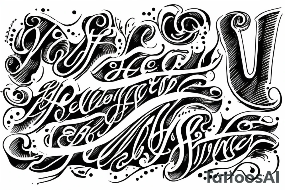 Word 'Silentium' in beautiful lettering tattoo idea