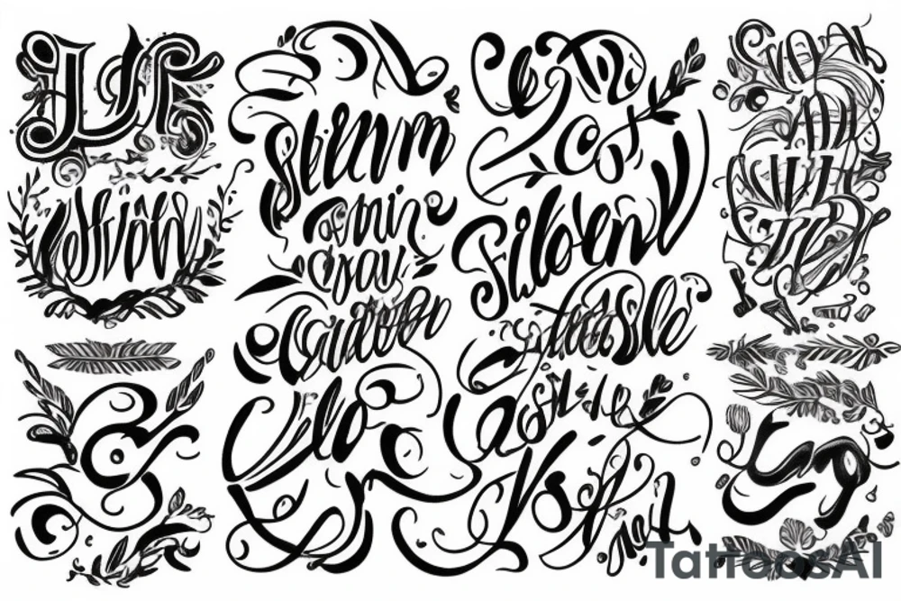 Word 'Silentium' in beautiful lettering tattoo idea