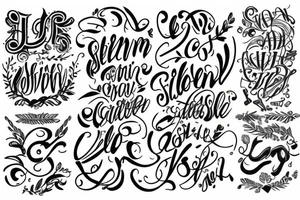 Word 'Silentium' in beautiful lettering tattoo idea