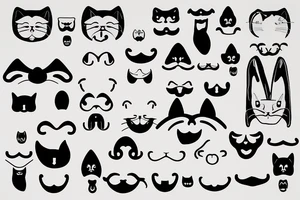 Cat with freddie mercury mustache tattoo idea