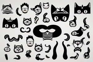 Cat with freddie mercury mustache tattoo idea