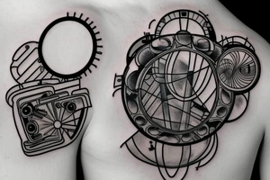 Microscope mechanism light and lenses tattoo idea