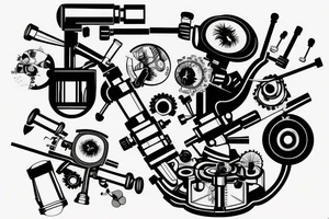 Microscope mechanism light and lenses tattoo idea