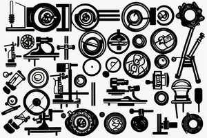 Microscope mechanism light and lenses tattoo idea