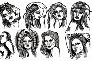 Topless warrior woman tattoo idea