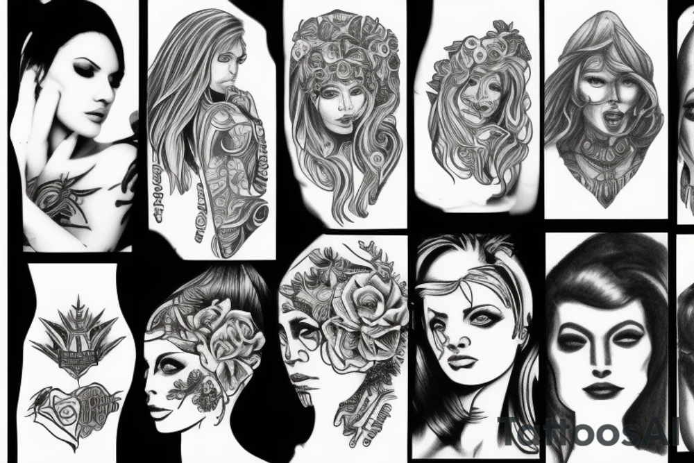 Topless warrior woman tattoo idea