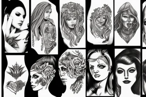 Topless warrior woman tattoo idea