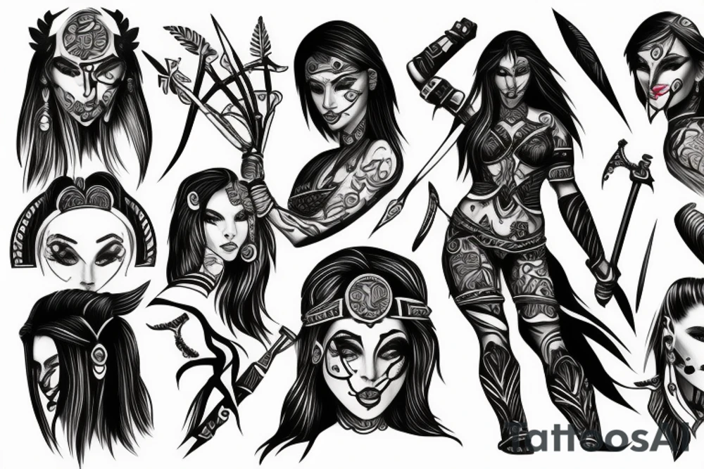 Warrior woman tattoo idea
