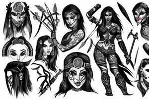 Warrior woman tattoo idea