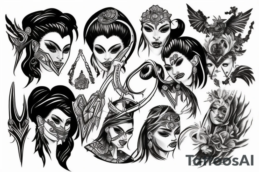 Warrior woman tattoo idea
