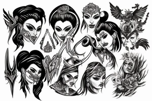 Warrior woman tattoo idea