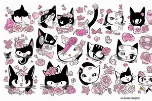 Cat, Anime Girl, cute tattoo idea