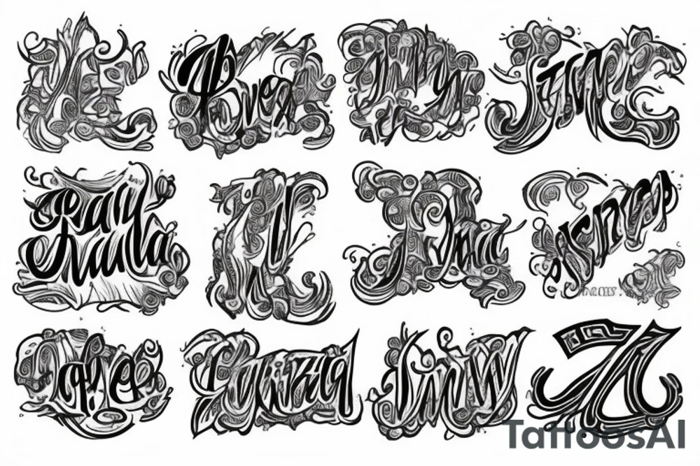 Letters from the names Salavat and Ilzira tattoo idea