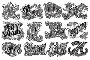 Letters from the names Salavat and Ilzira tattoo idea
