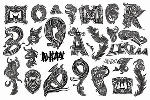 Letters from the names Salavat and Ilzira tattoo idea