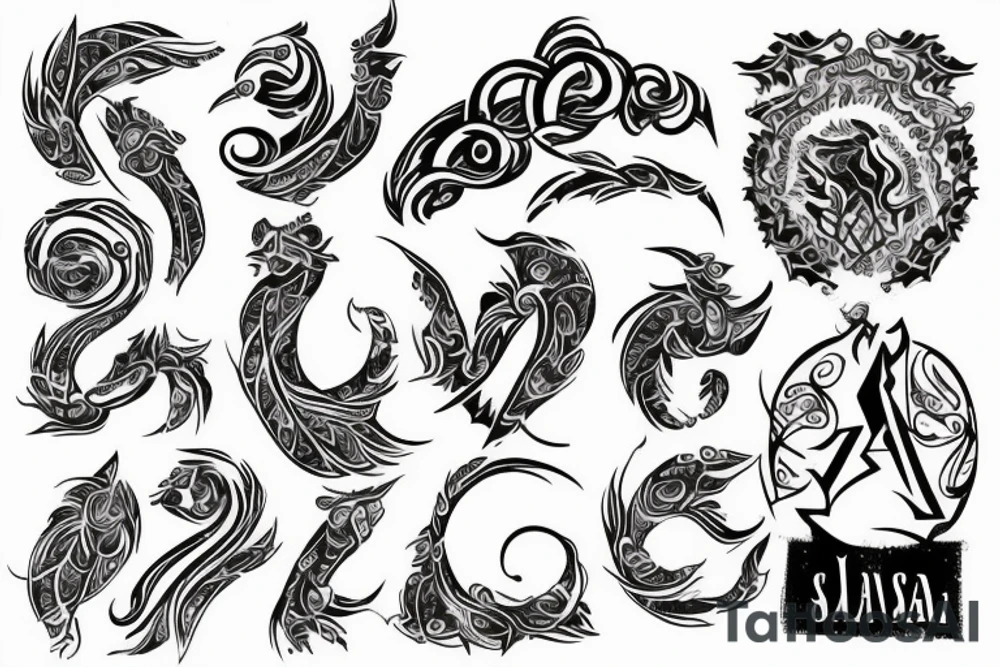 The symbol of the names Salavat and Ilzira tattoo idea