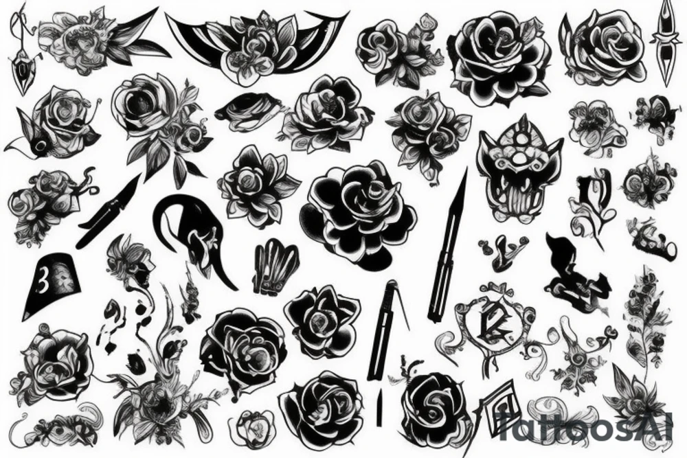 Череп с цветами tattoo idea