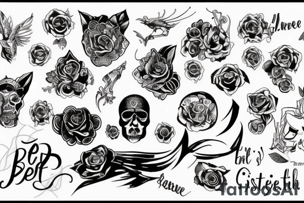 Череп с цветами tattoo idea