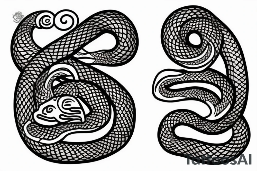 two symmetrical 
a snake, located from the waist to the middle of the hips tattoo idea