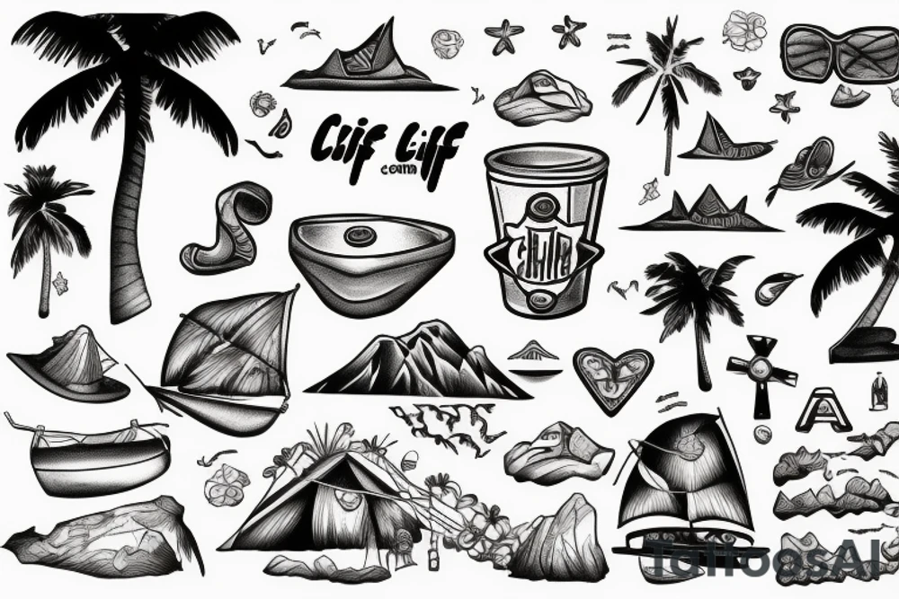 cliff on a beach tattoo idea