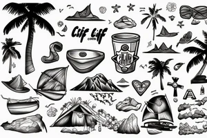 cliff on a beach tattoo idea