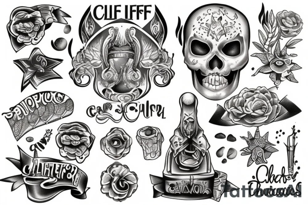 cliff beach tattoo idea