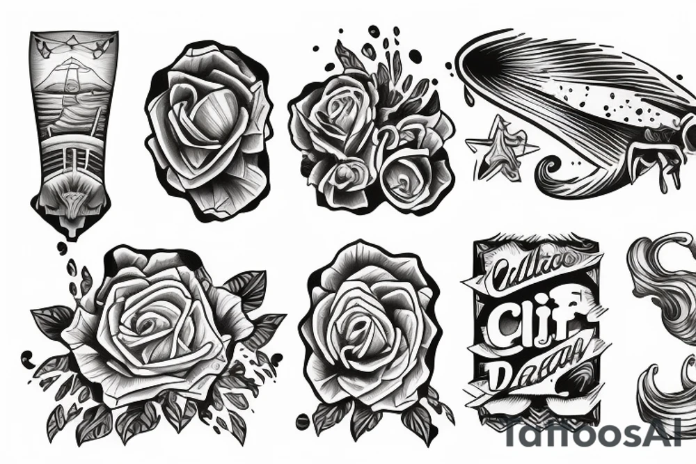 cliff beach tattoo idea
