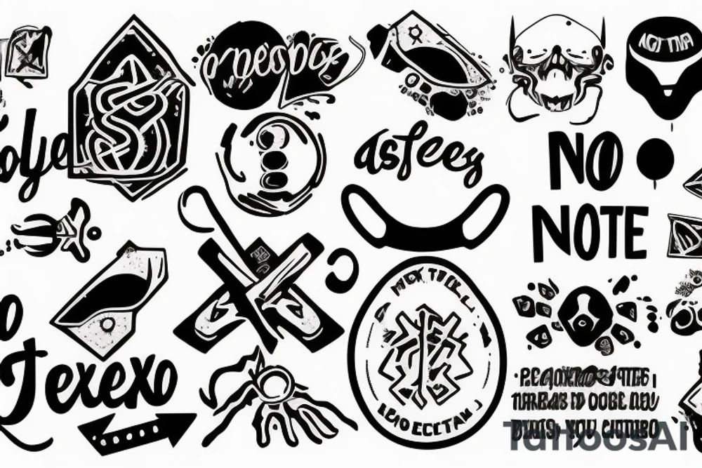 text: no agressio & toxic to Alex tattoo idea