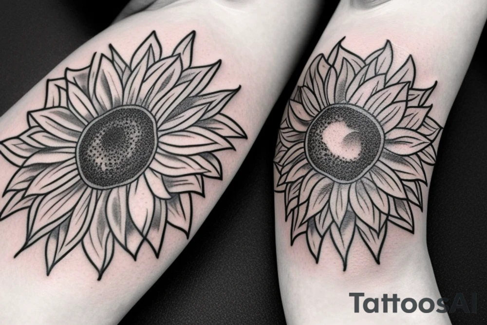 Sunflower ring vintage tattoo idea