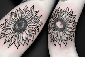 Sunflower ring vintage tattoo idea