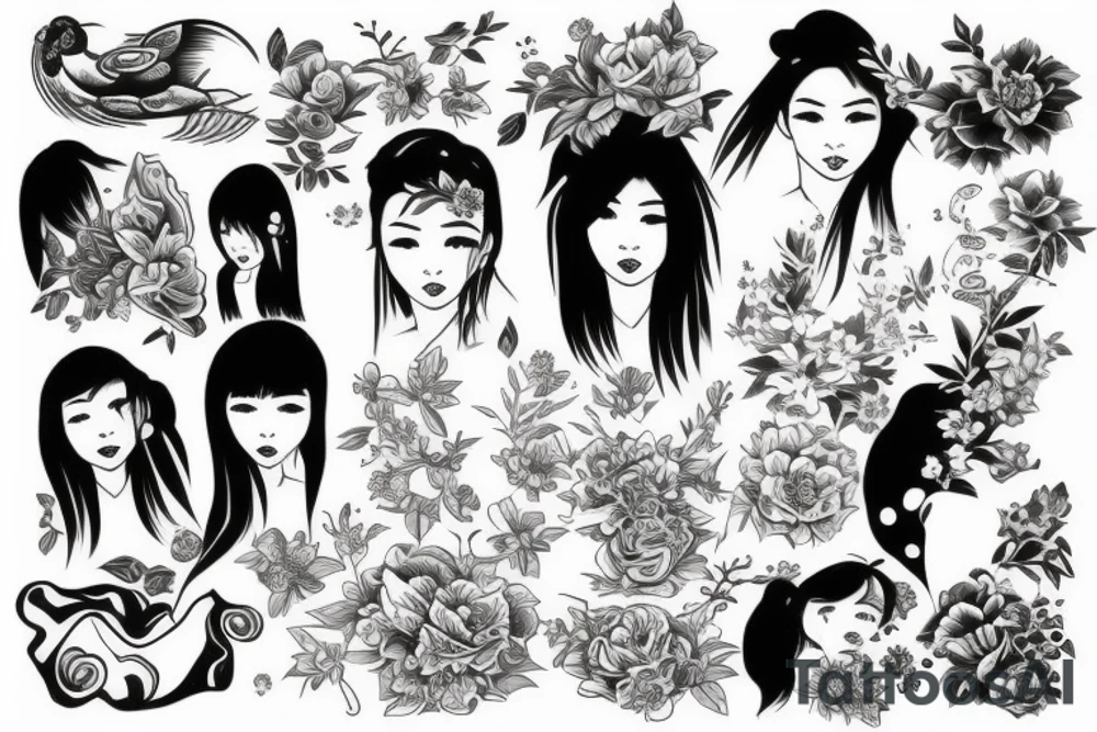 asian girl tattoo idea