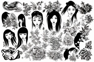 asian girl tattoo idea