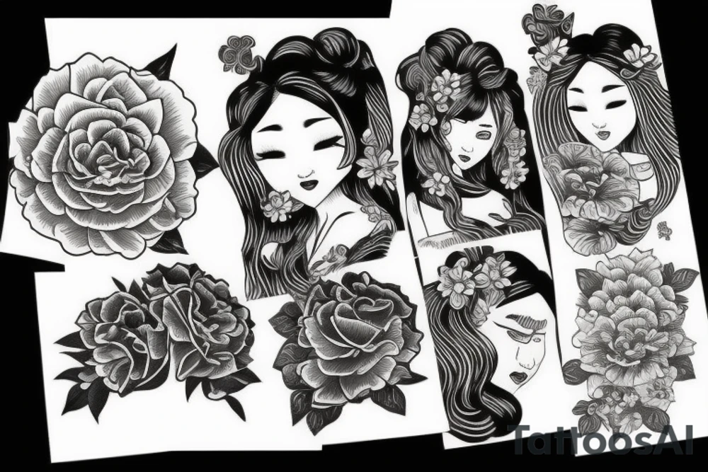 asian girl tattoo idea