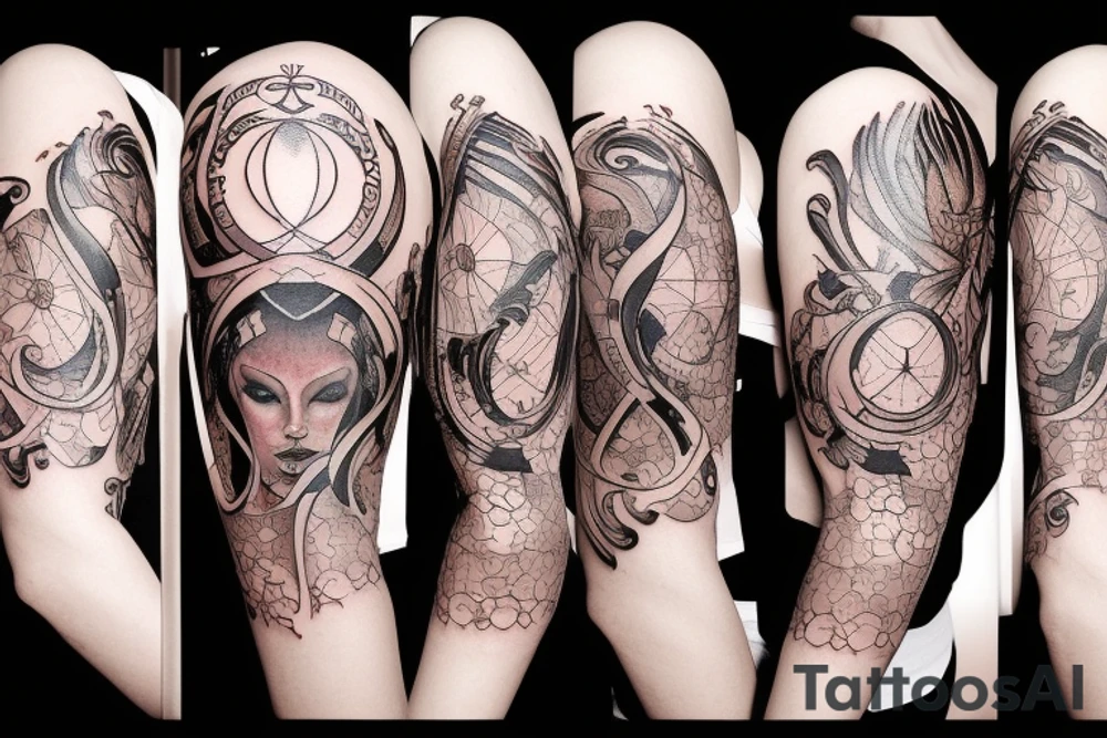 Combination of the following zodiac signs. Leo, Cancer, Scorpio, Capricorn, and Virgo tattoo idea