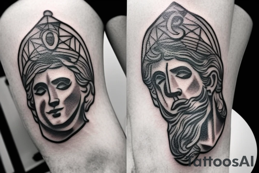 Greek god tattoo which is masculine. Small tattoo idea