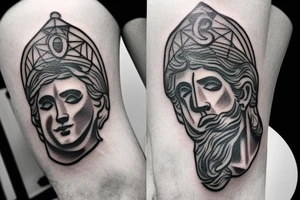 Greek god tattoo which is masculine. Small tattoo idea
