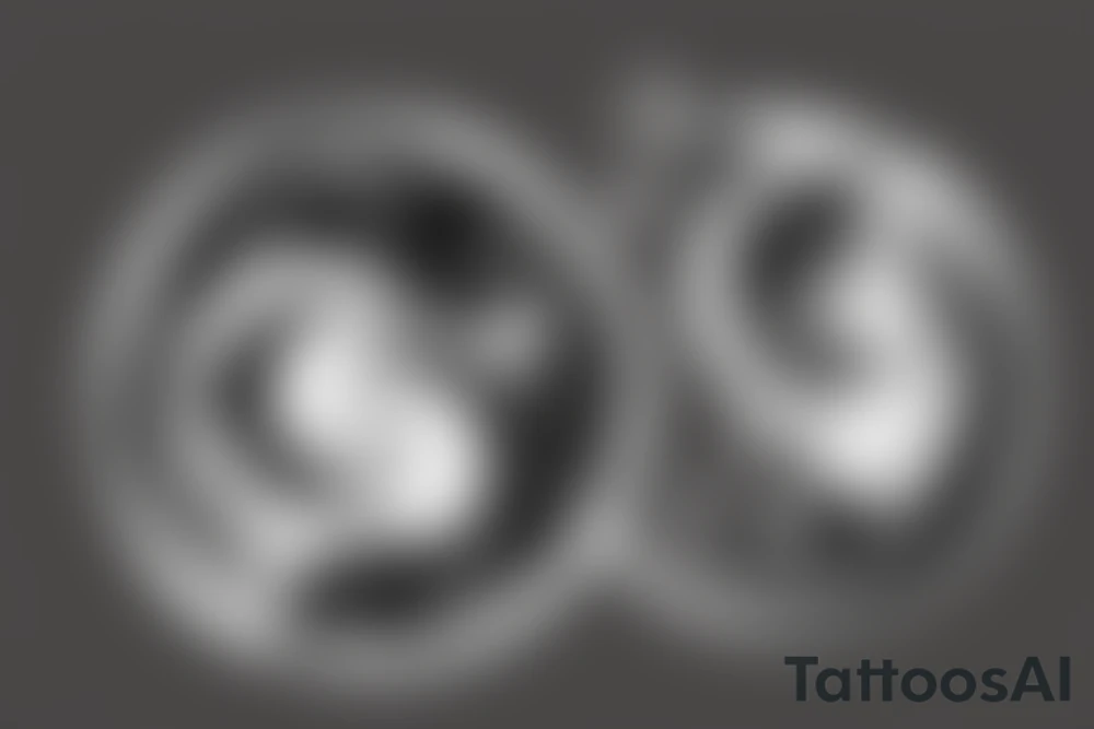 Yin and Yang symbol with a rabbit on a moon or with a dragon tattoo idea