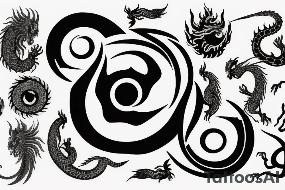Yin and Yang symbol with a with a dragon tattoo idea