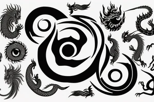 Yin and Yang symbol with a with a dragon tattoo idea