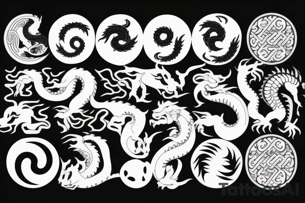 Yin and Yang symbol with a with a dragon tattoo idea