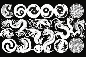 Yin and Yang symbol with a with a dragon tattoo idea