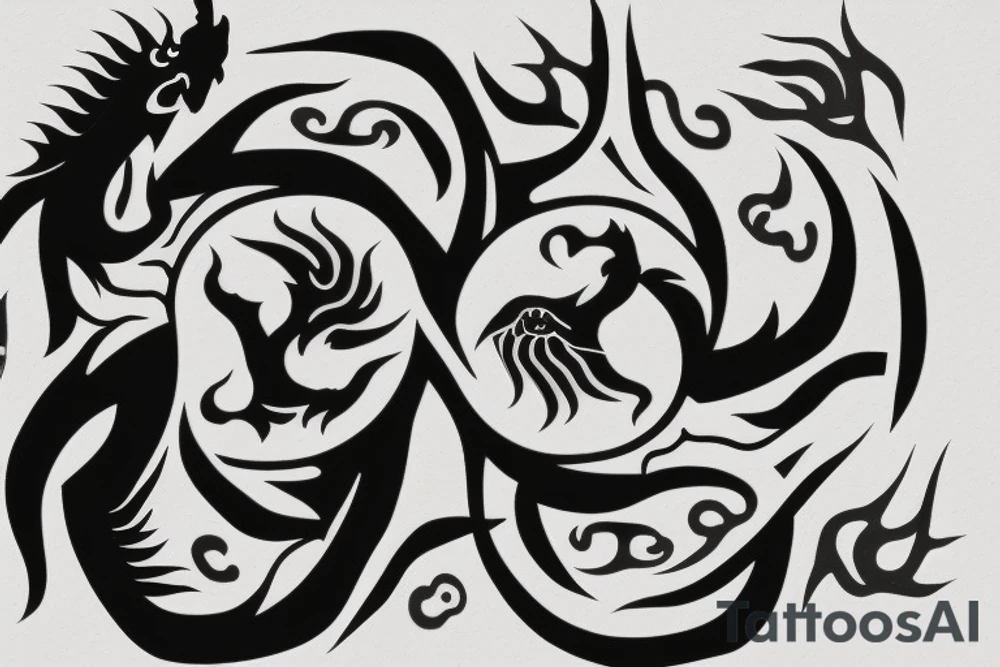 Yin and Yang symbol with a with a dragon tattoo idea