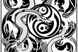 Yin and Yang symbol with a with a dragon tattoo idea