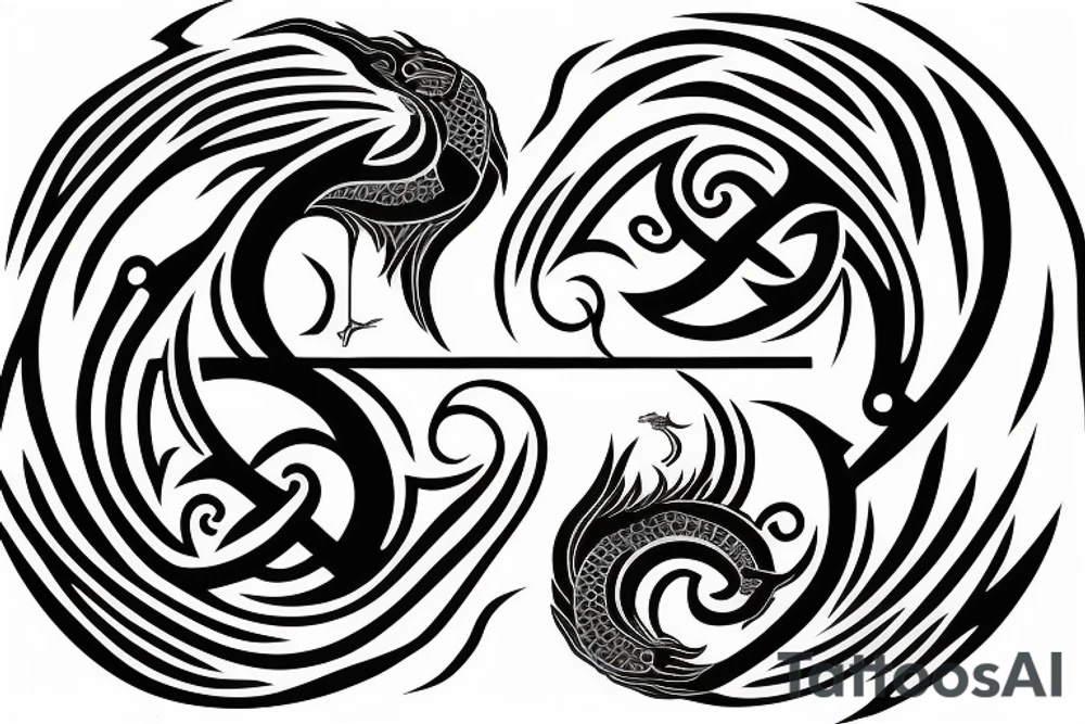 Yin and Yang symbol with a with a dragon tattoo idea