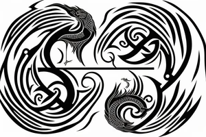 Yin and Yang symbol with a with a dragon tattoo idea