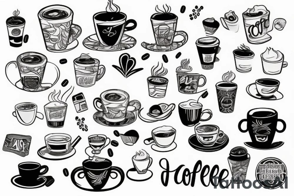 Coffee addict with a favor for hawaii tattoo idea